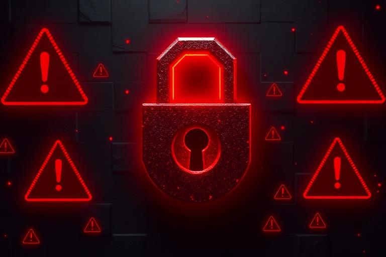 Warning signs and security locks representing Minecraft account generator scams